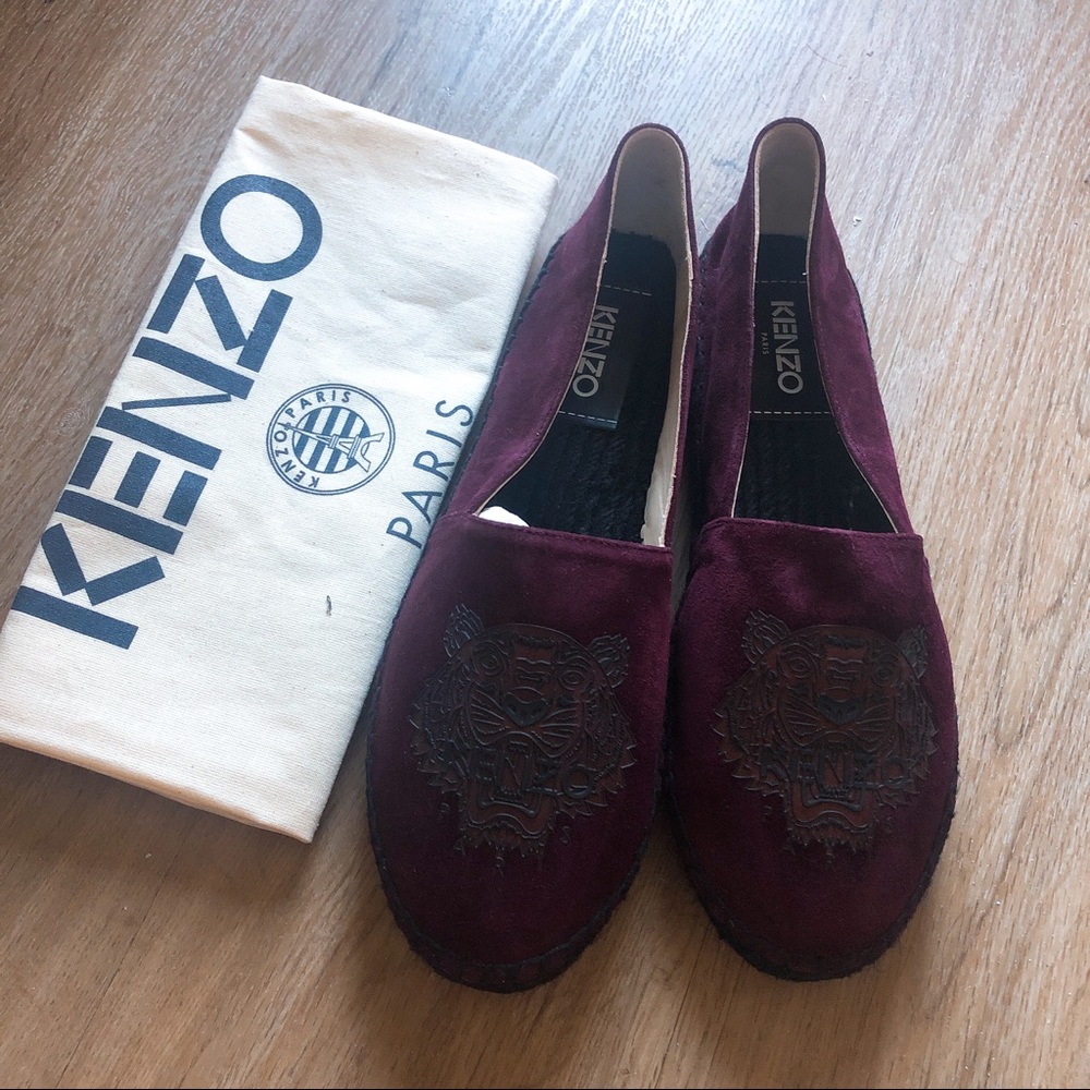 Kenzo Tiger-Embroidered Espadrille Flats